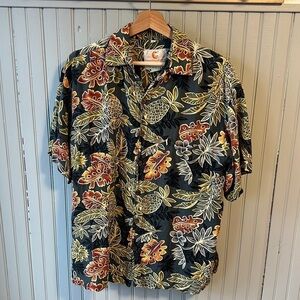 Vintage Pineapple Moon Hawaiian Shirt - Medium